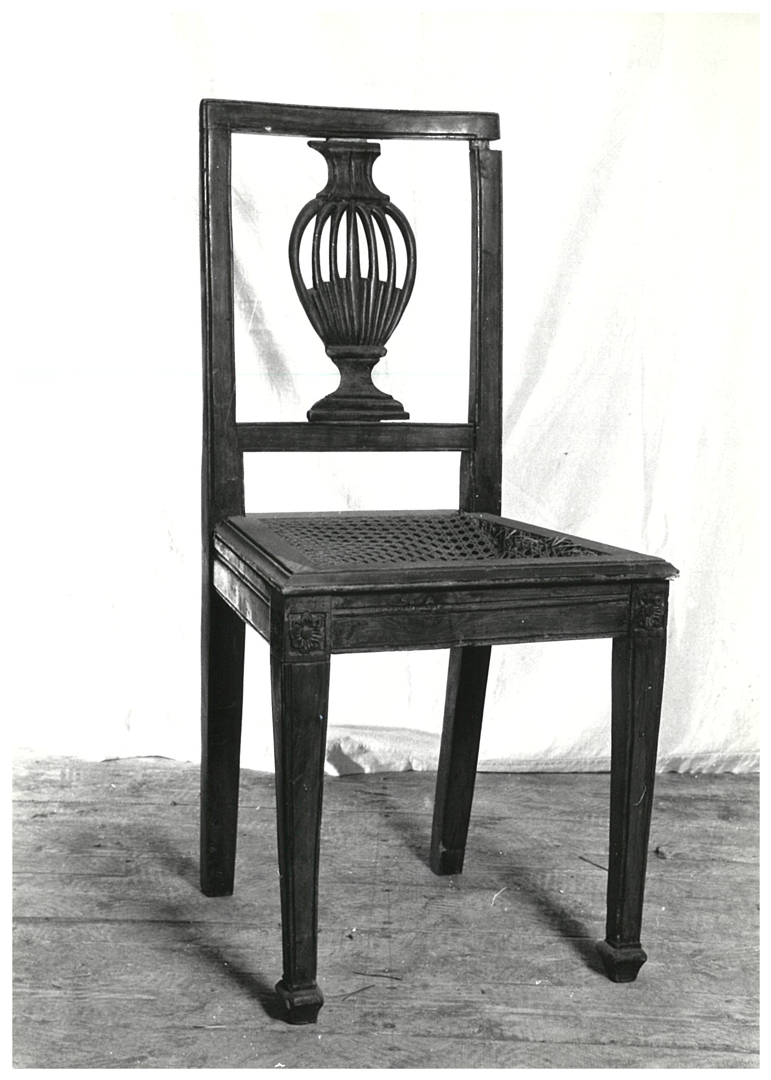 sedia, opera isolata - manifattura lombardo-veneta (primo quarto XIX)