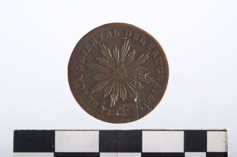 moneta - 5 centesimos - ambito uruguaiano (sec. XIX d.C)