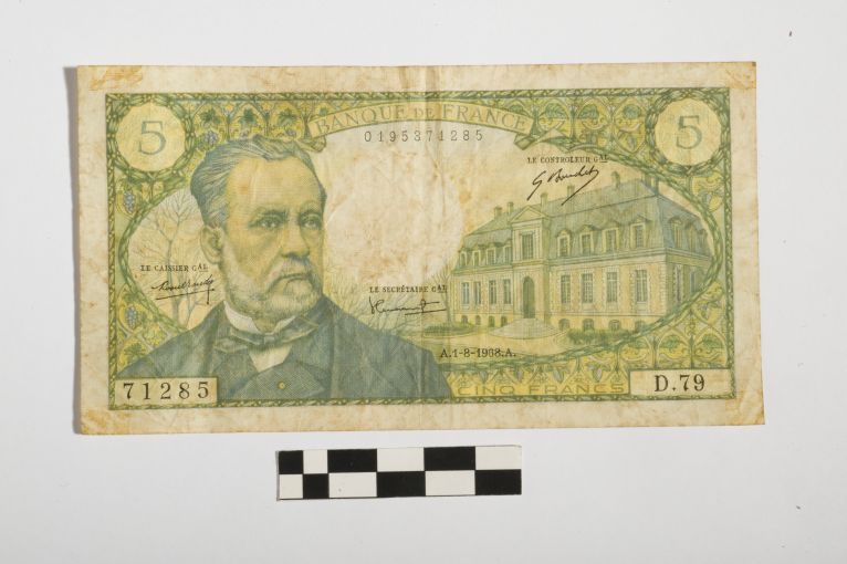banconota - 5 franchi - Repubblica francese (sec. XX d.C)