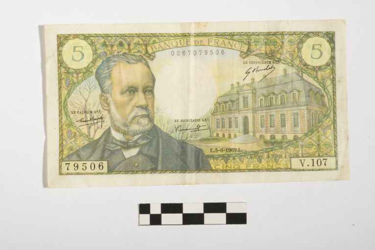 banconota - 5 franchi - Repubblica francese (sec. XX d.C)