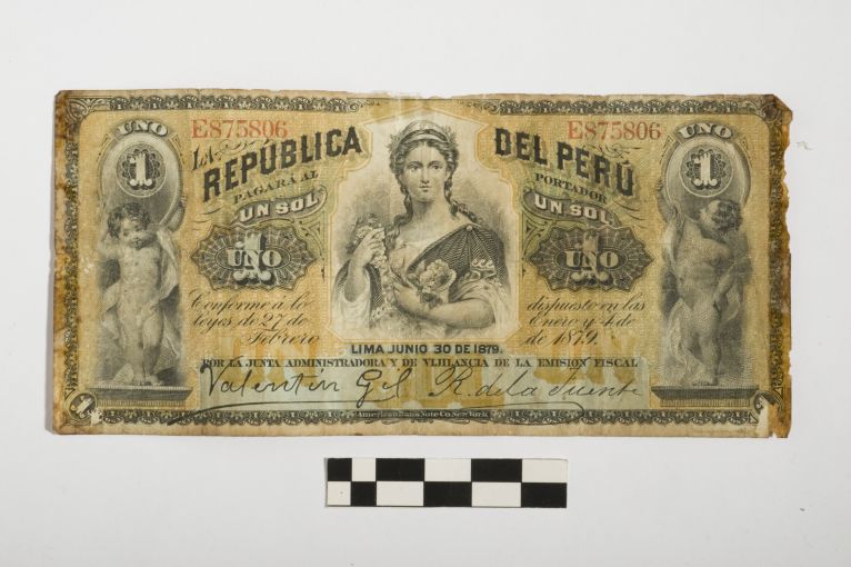 banconota - 1 sol (sec. XIX d.C)
