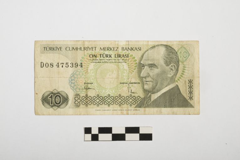 banconota - 10 lire - Repubblica di Turchia (sec. XX d.C)