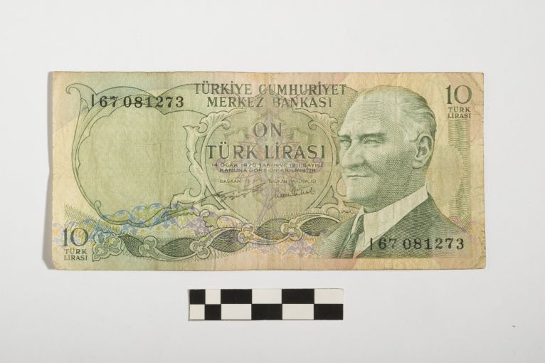 banconota - 10 lire - Repubblica di Turchia (sec. XX d.C)