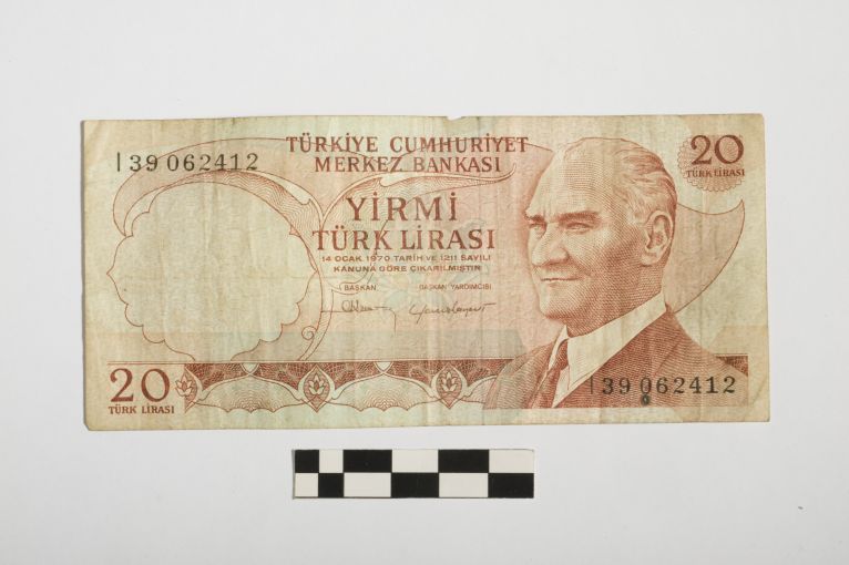 banconota - 20 lire - Repubblica di Turchia (sec. XX d.C)