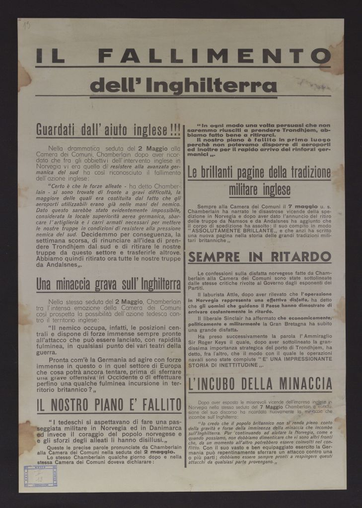 manifesto, politico, IL FALLIMENTO DELL'INGHILTERRA (secondo quarto SECOLI/ XX)