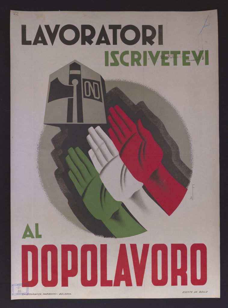 manifesto, politico, LAVORATORI ISCRIVETEVI AL DOPOLAVORO (secondo quarto SECOLI/ XX)