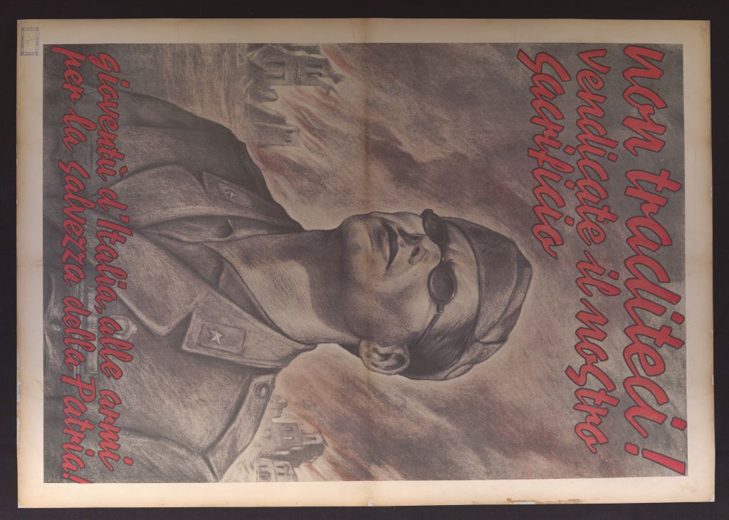 manifesto, politico, NON TRADITECI! VENDICATE IL NOSTRO SACRIFICIO GIOVENTÙ D'ITALIA,ALLE ARMI PER LA SALVEZZA DELLA PATRIA! (secondo quarto SECOLI/ XX)