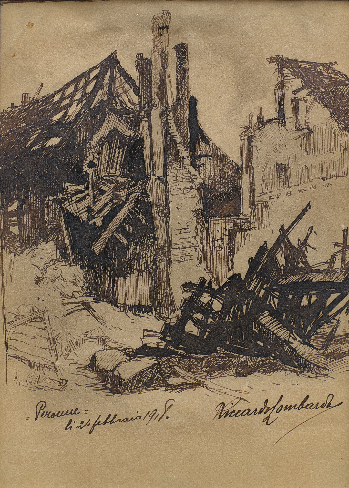 edificio in rovina (disegno) di Lombardo, Riccardo (XX)