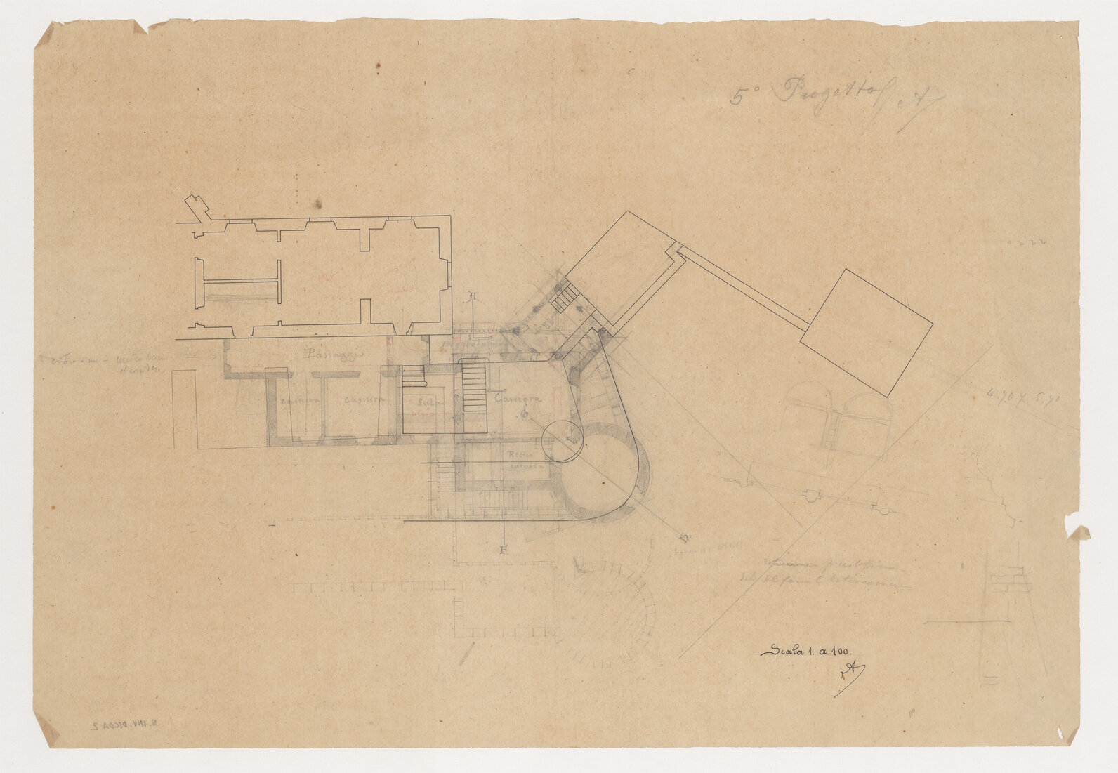 planimetria (disegno) di Crotta, Marco Aurelio (XIX)