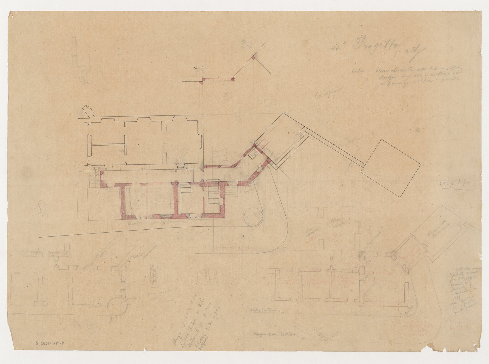 planimetria (disegno) di Crotta, Marco Aurelio (XIX)
