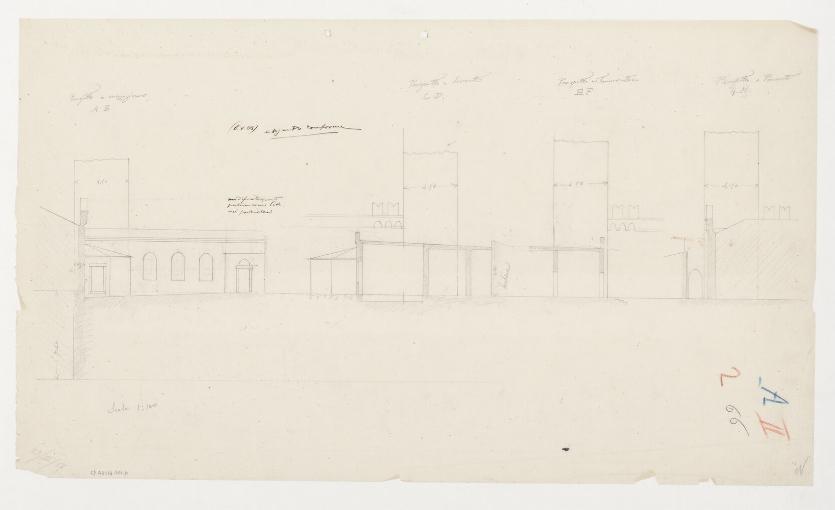 torre (disegno) di Anonimo (XIX)
