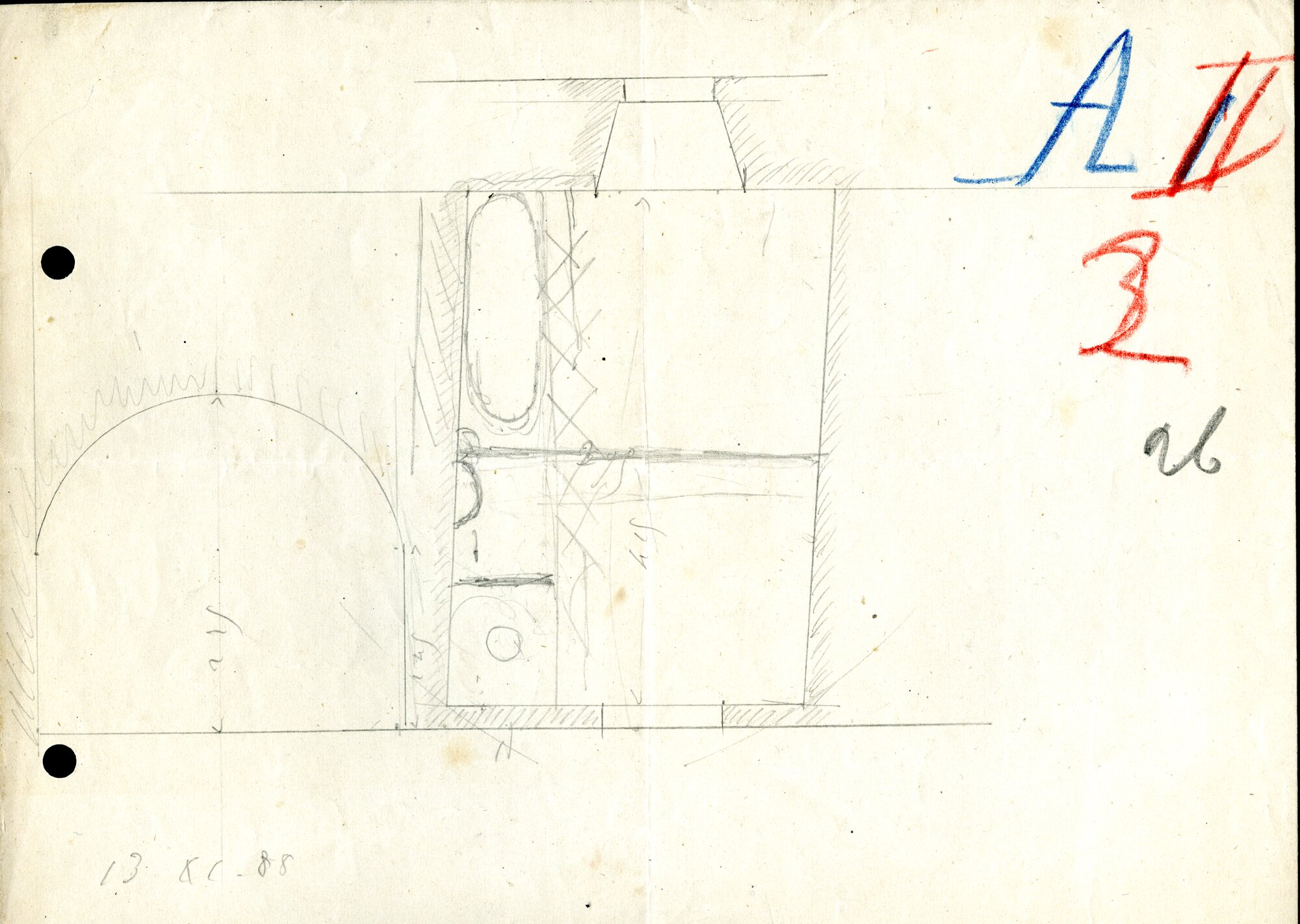 sala da bagno (bozzetto tecnico) di Allegro, Agostino (attribuito) (XIX)