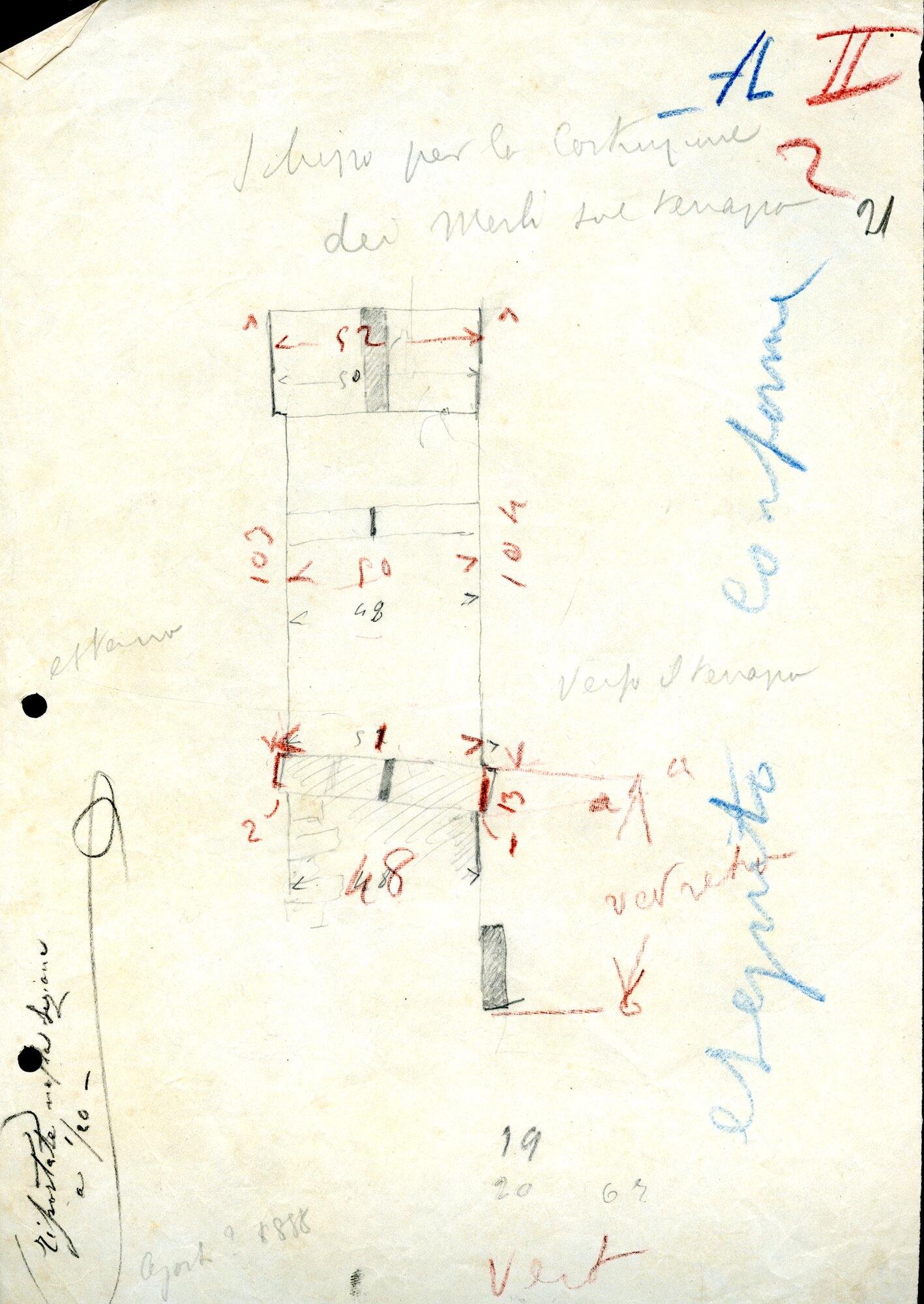 merli (bozzetto tecnico) di Allegro, Agostino (XIX)