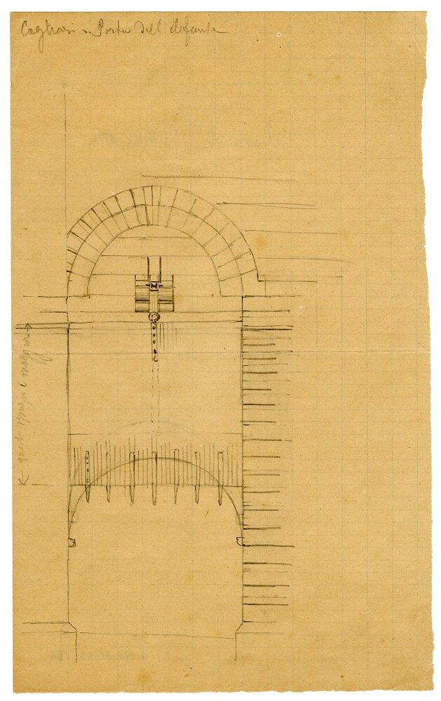 portale (bozzetto architettonico) di Crotta, Marco Aurelio (XIX)