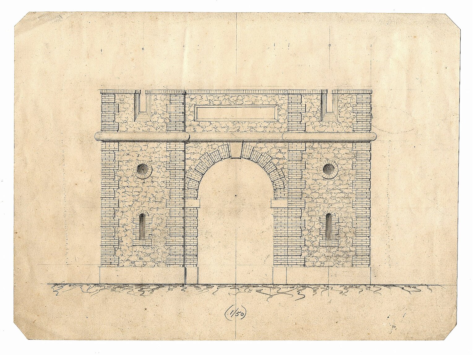 portale (disegno architettonico) - ambito genovese (XIX)