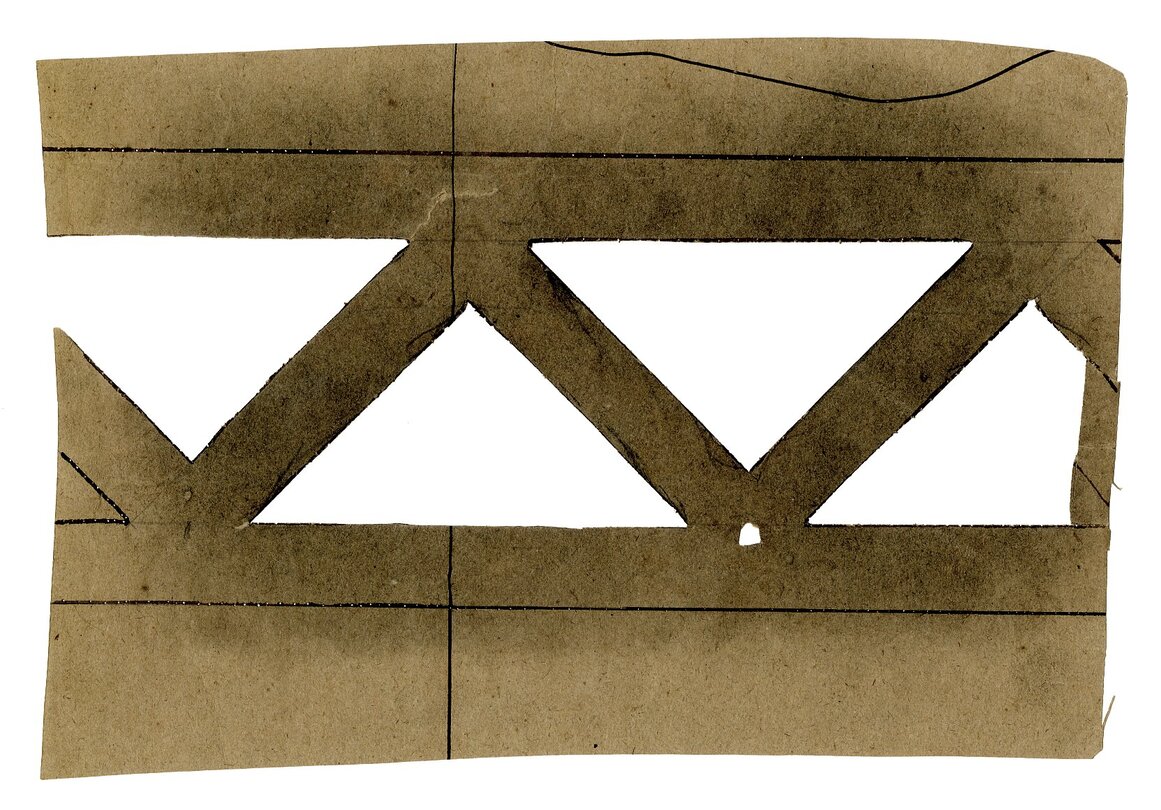 motivo decorativo geometrico (bozzetto preparatorio) - ambito genovese (XIX)