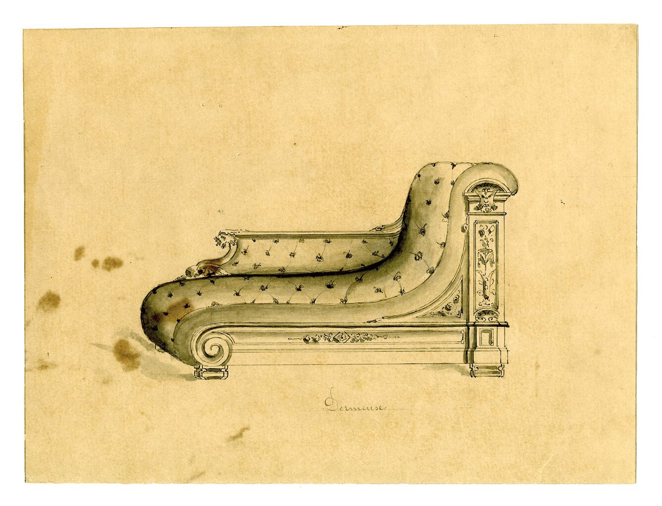divano (disegno (studio)) - ambito genovese (XIX)