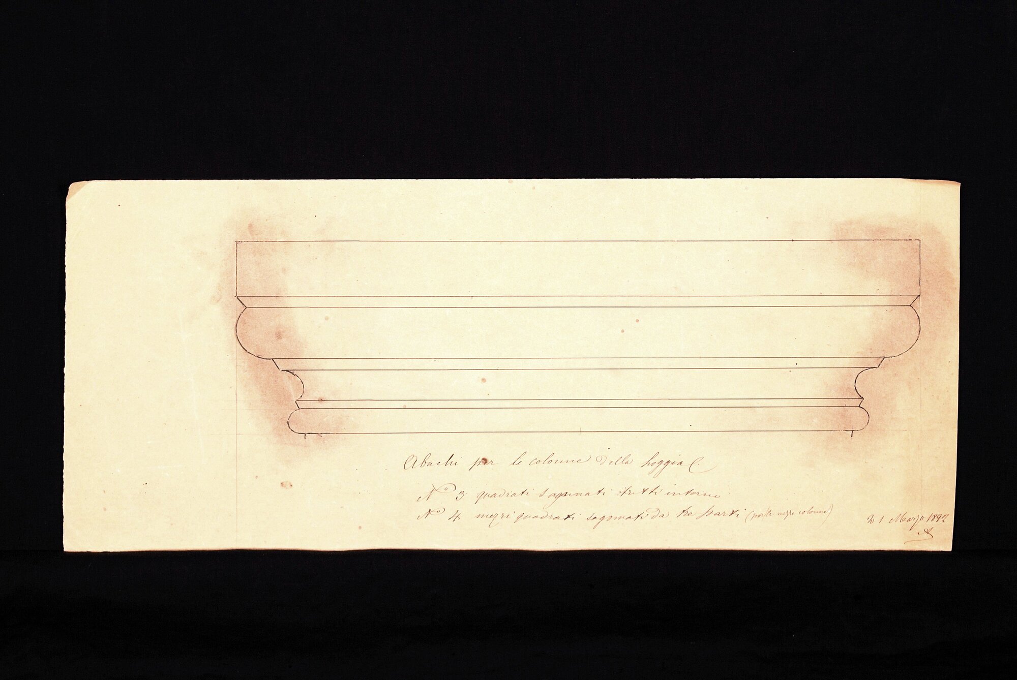 abaco (disegno tecnico) di Crotta, Marco Aurelio (XIX)