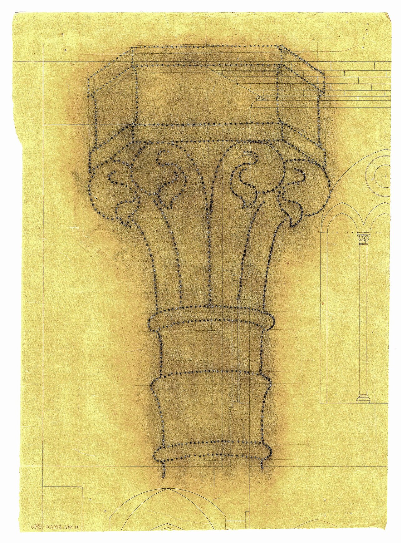 capitello (disegno preparatorio) - ambito genovese (XIX)