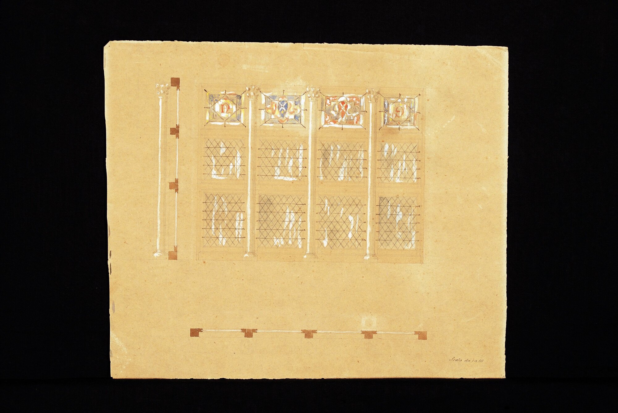 finestra (disegno architettonico) - ambito genovese (XIX)