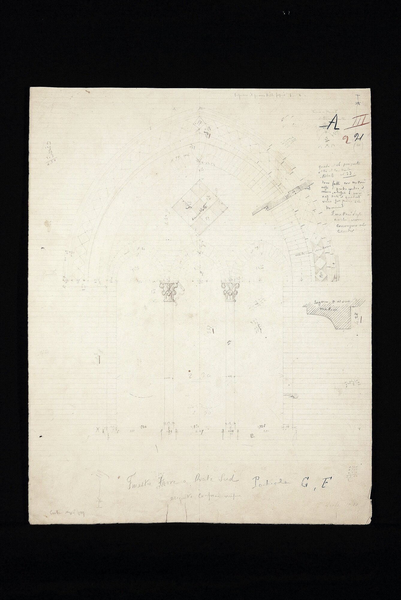 finestra (disegno tecnico) di Crotta, Marco Aurelio (XIX)