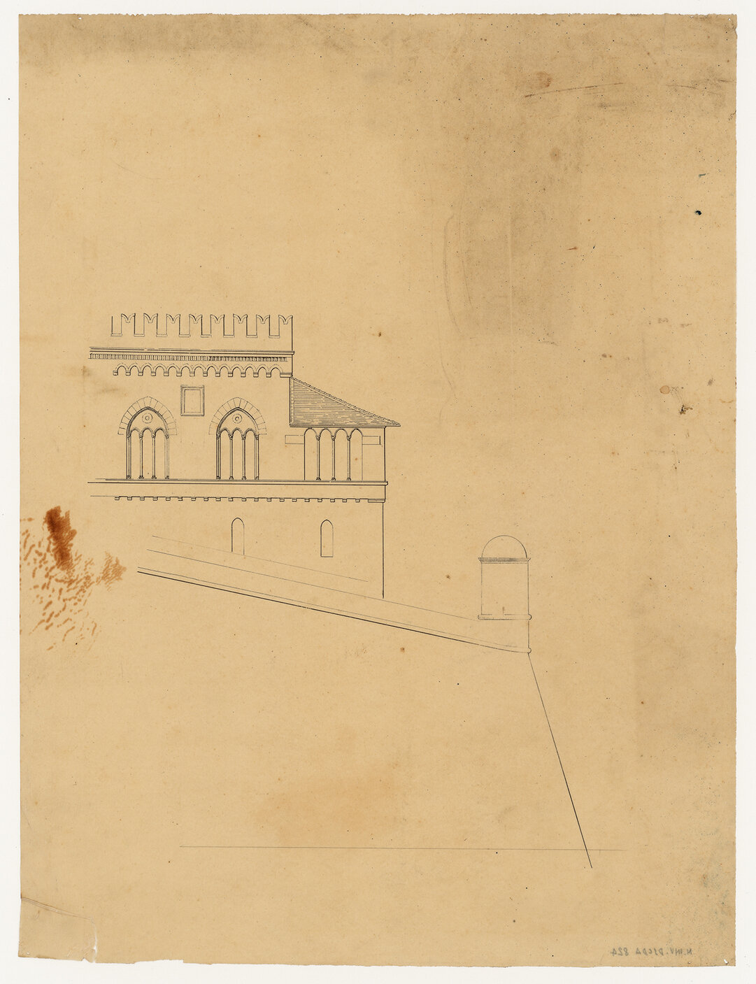 Castello D'Albertis (disegno tecnico) di Anonimo (XIX)