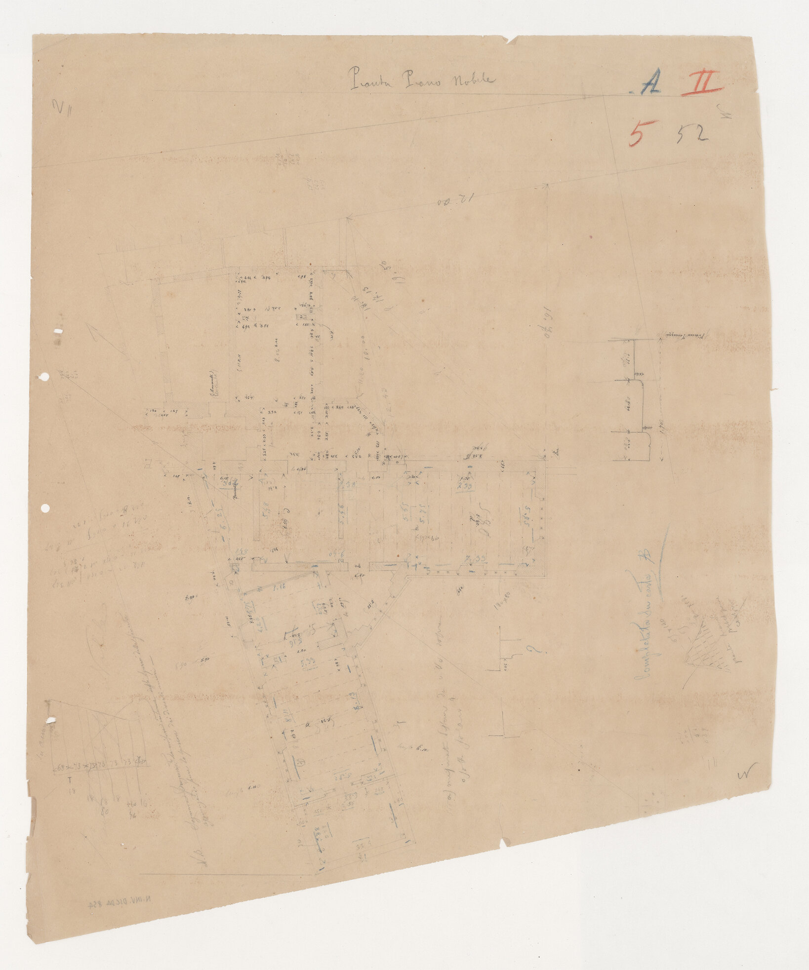 Castello D'Albertis (disegno tecnico) di Anonimo (XIX)