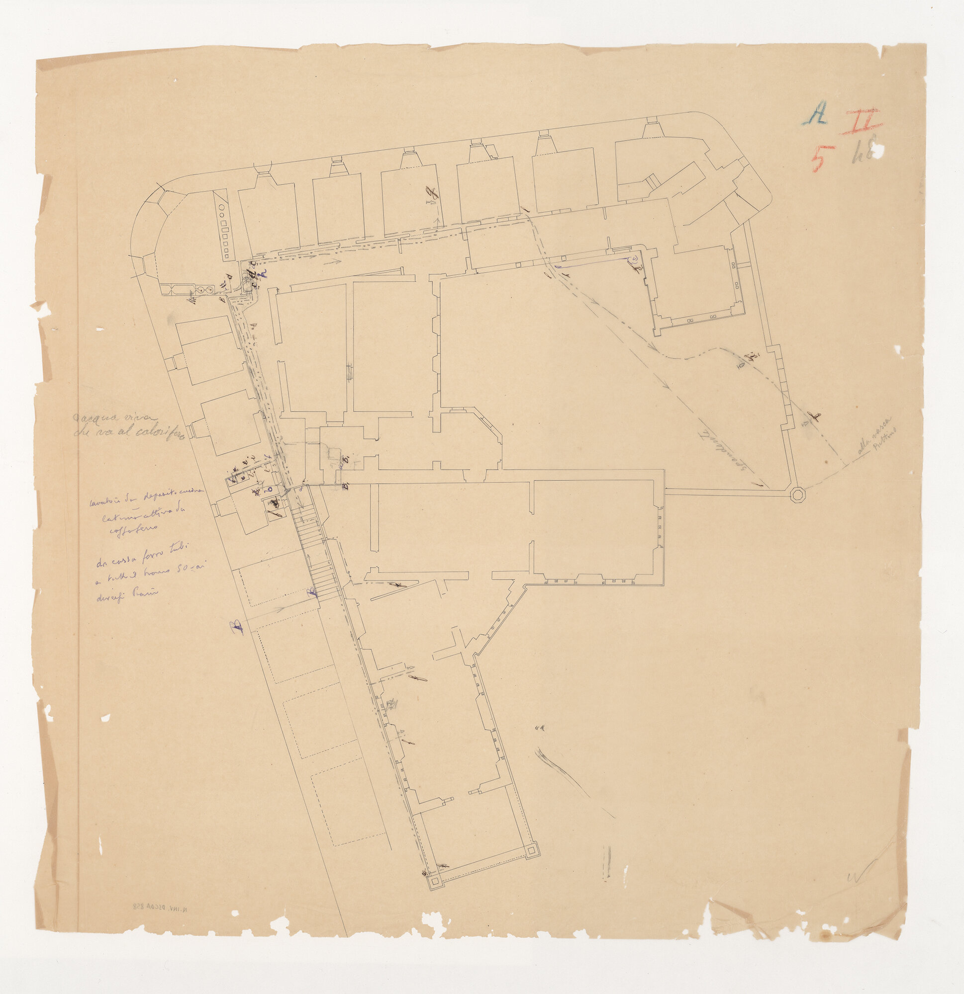 Castello D'Albertis (disegno tecnico) di Anonimo (XIX)