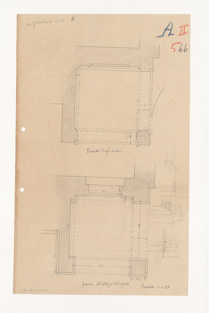 portico (disegno tecnico) di Anonimo (XIX)