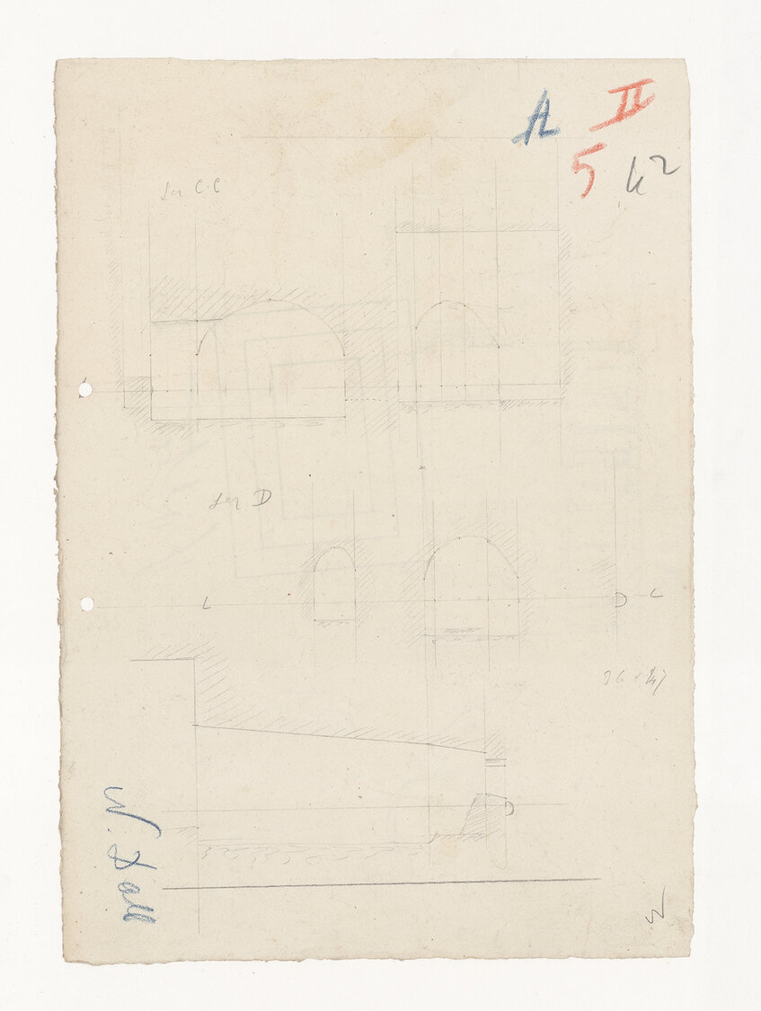 portico (disegno tecnico) di Anonimo (XIX)