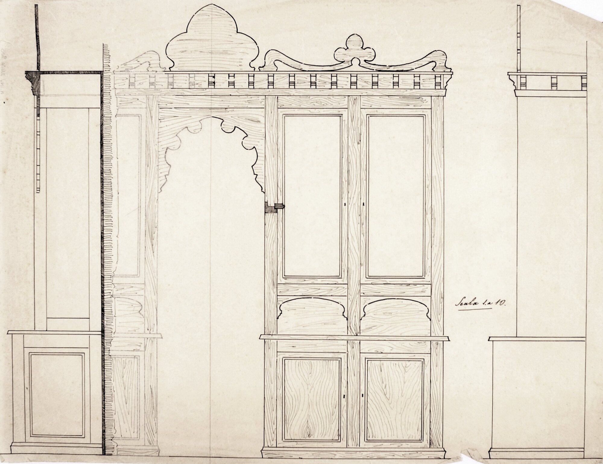 armadio (disegno) - ambito genovese (XIX)