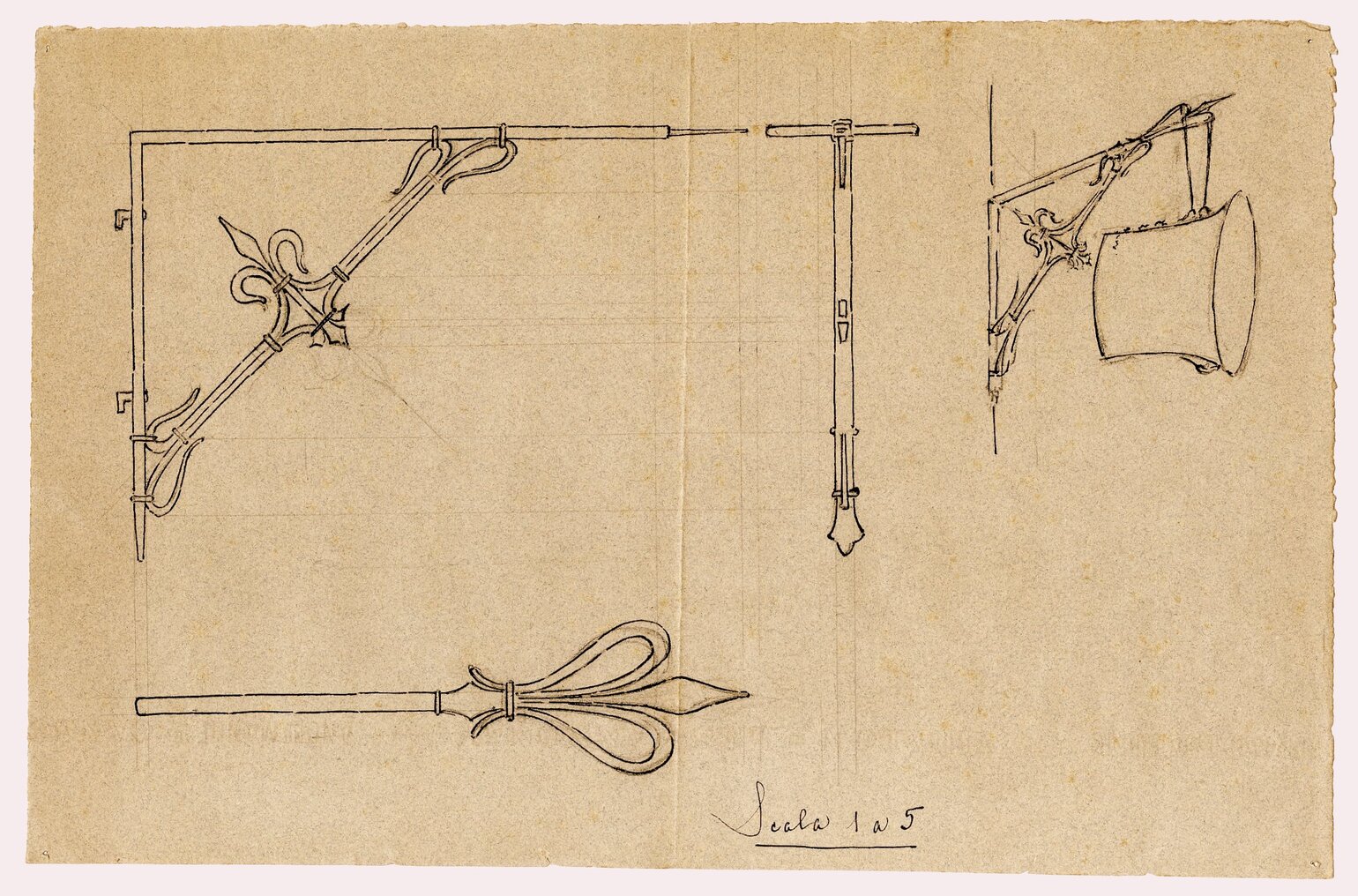 decorazione (disegno (studio)) - ambito genovese (XIX)