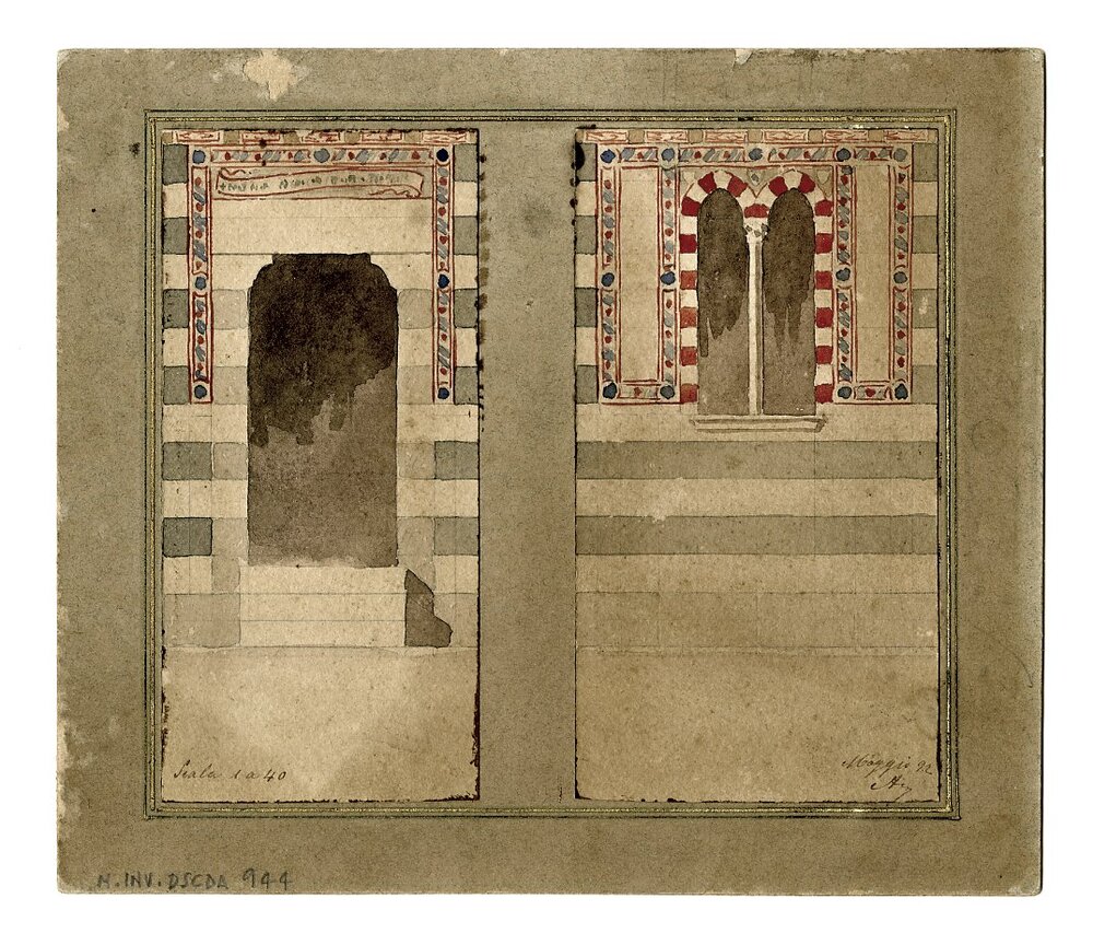 bifora (disegno tecnico) di Crotta, Marco Aurelio (XIX)