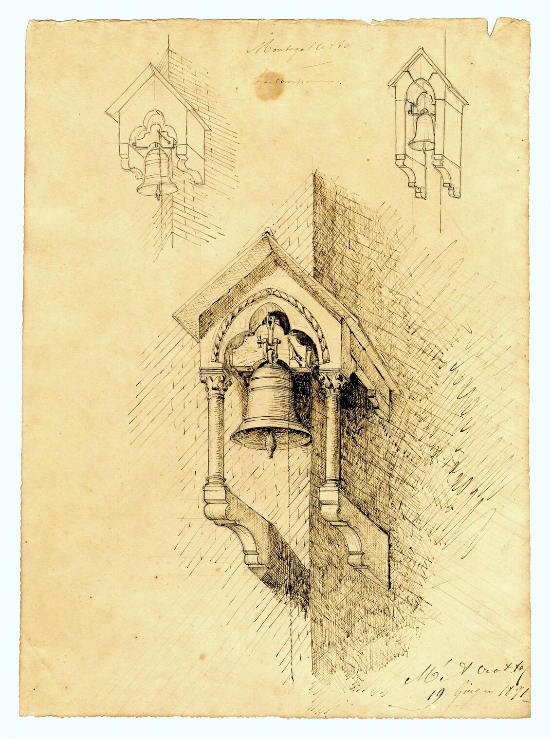 edicola (disegno architettonico) di Crotta, Marco Aurelio (XIX)