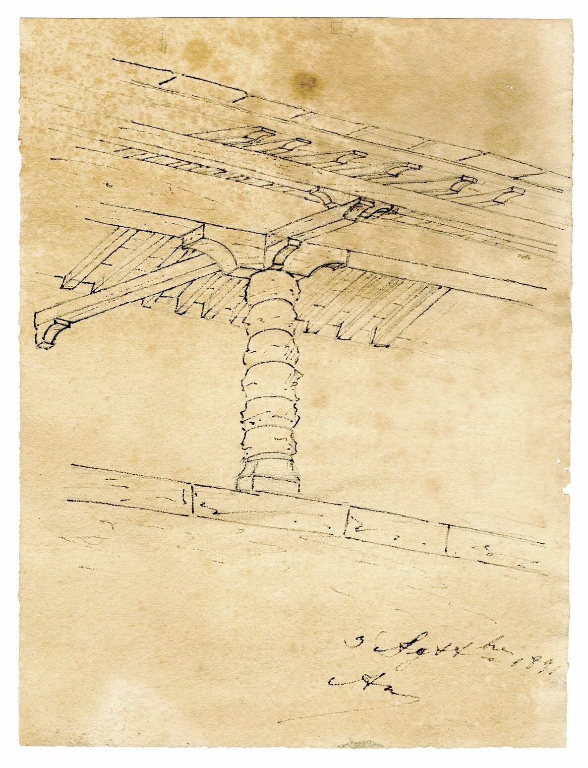 tettoia (bozzetto) di Crotta, Marco Aurelio (XIX)