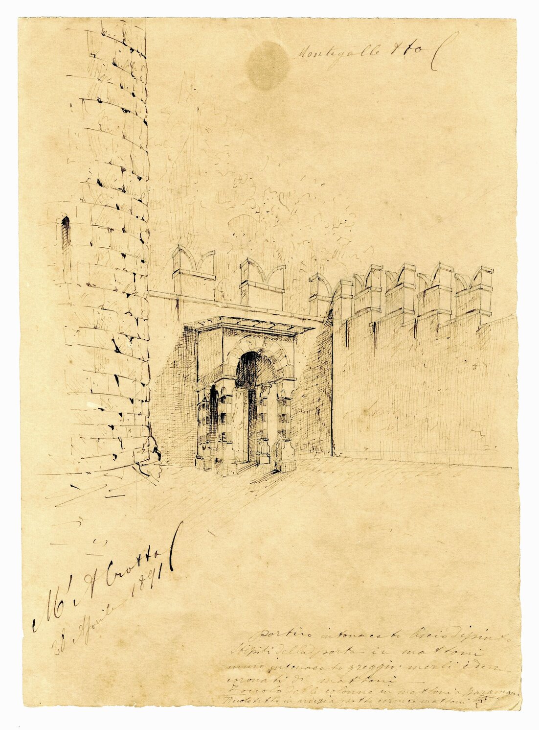 Castello D'Albertis (disegno preparatorio) di Crotta, Marco Aurelio (XIX)