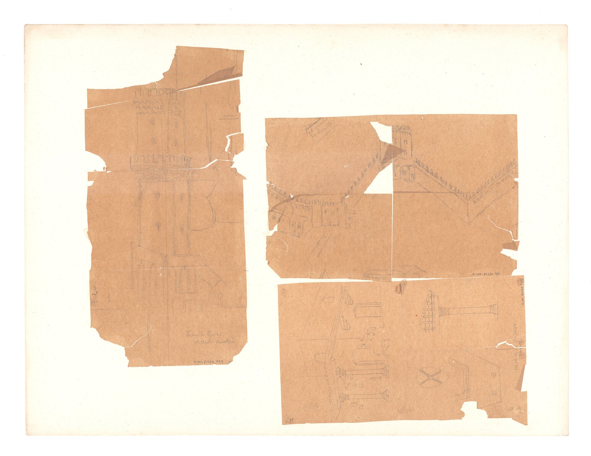 torre dei Greci (disegno) di Anonimo (XIX)