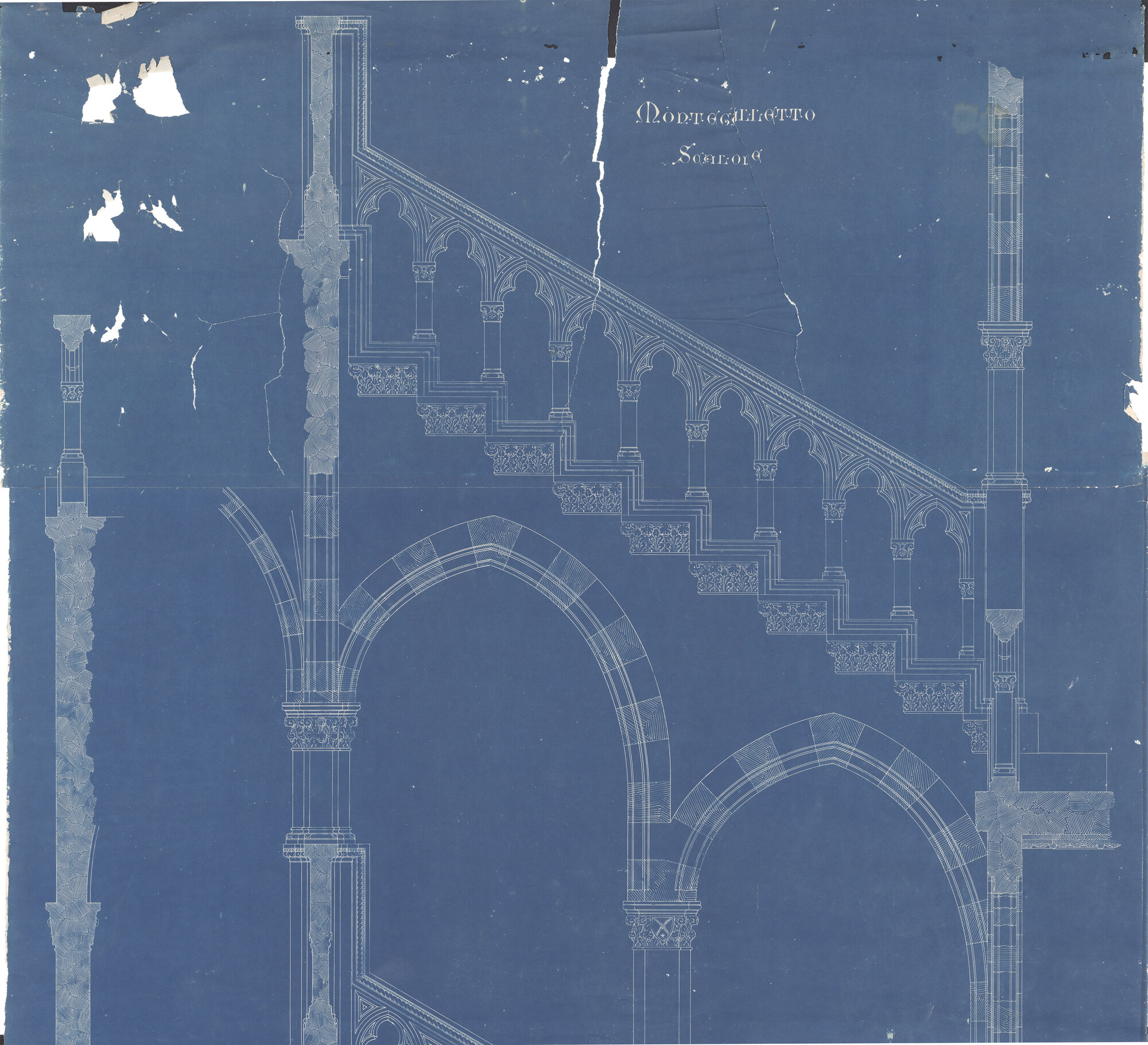 scala principale (disegno) di Anonimo (XIX)