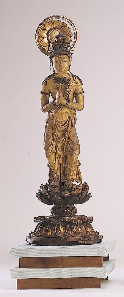 Kannon, Bodhisattva della compassione (scultura - lignea) - ambito giapponese (XIV)