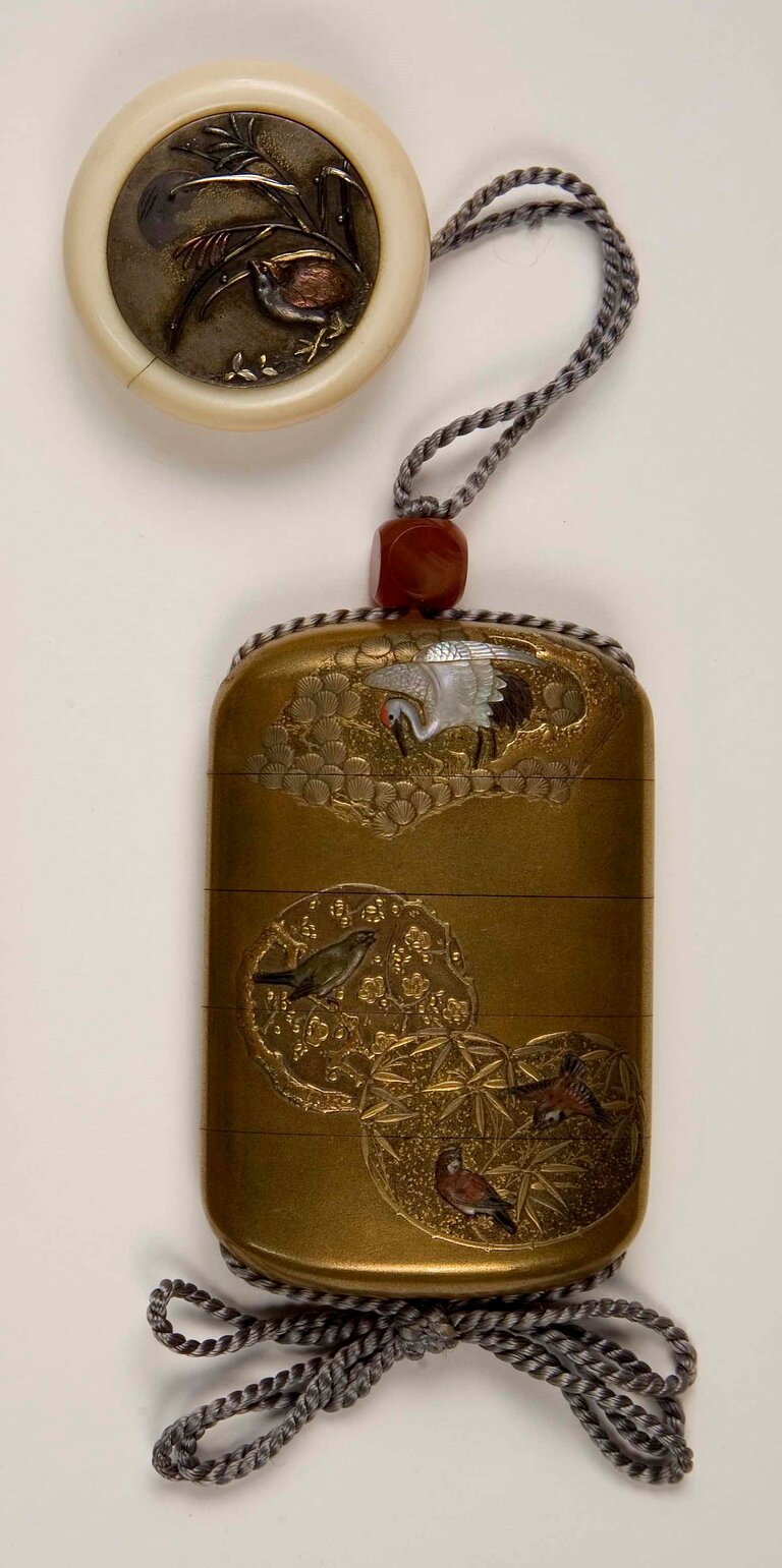 fiori, uccelli (scatola) di Kakōsai, Shōzan - ambito giapponese (XIX)