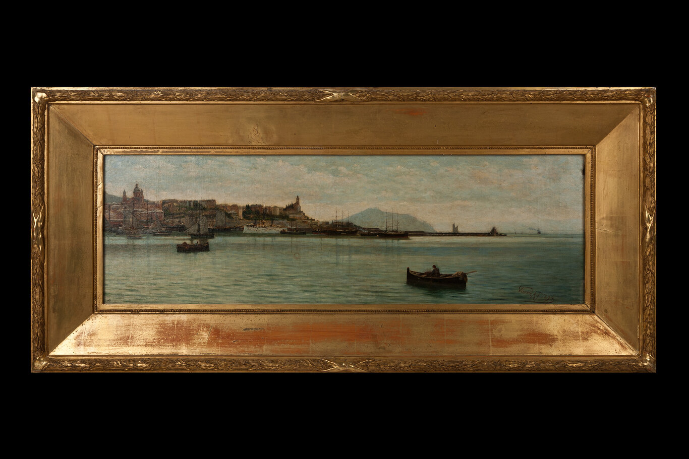 Genova vista dal mare, Genova (dipinto) di Varni, Antonio (XIX)