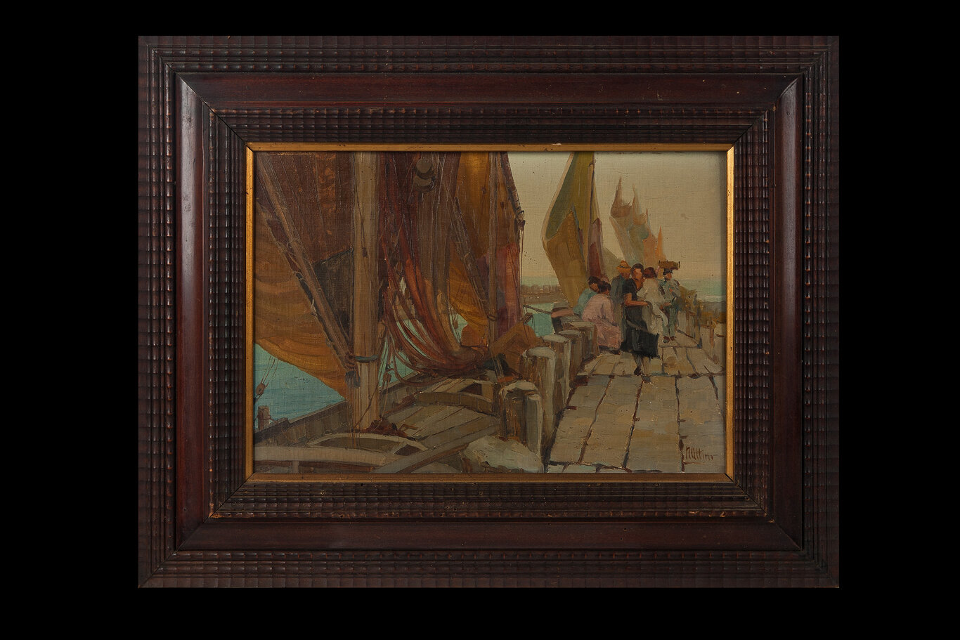 Vele, barche (dipinto) di Nattino, Vittorio (XX)