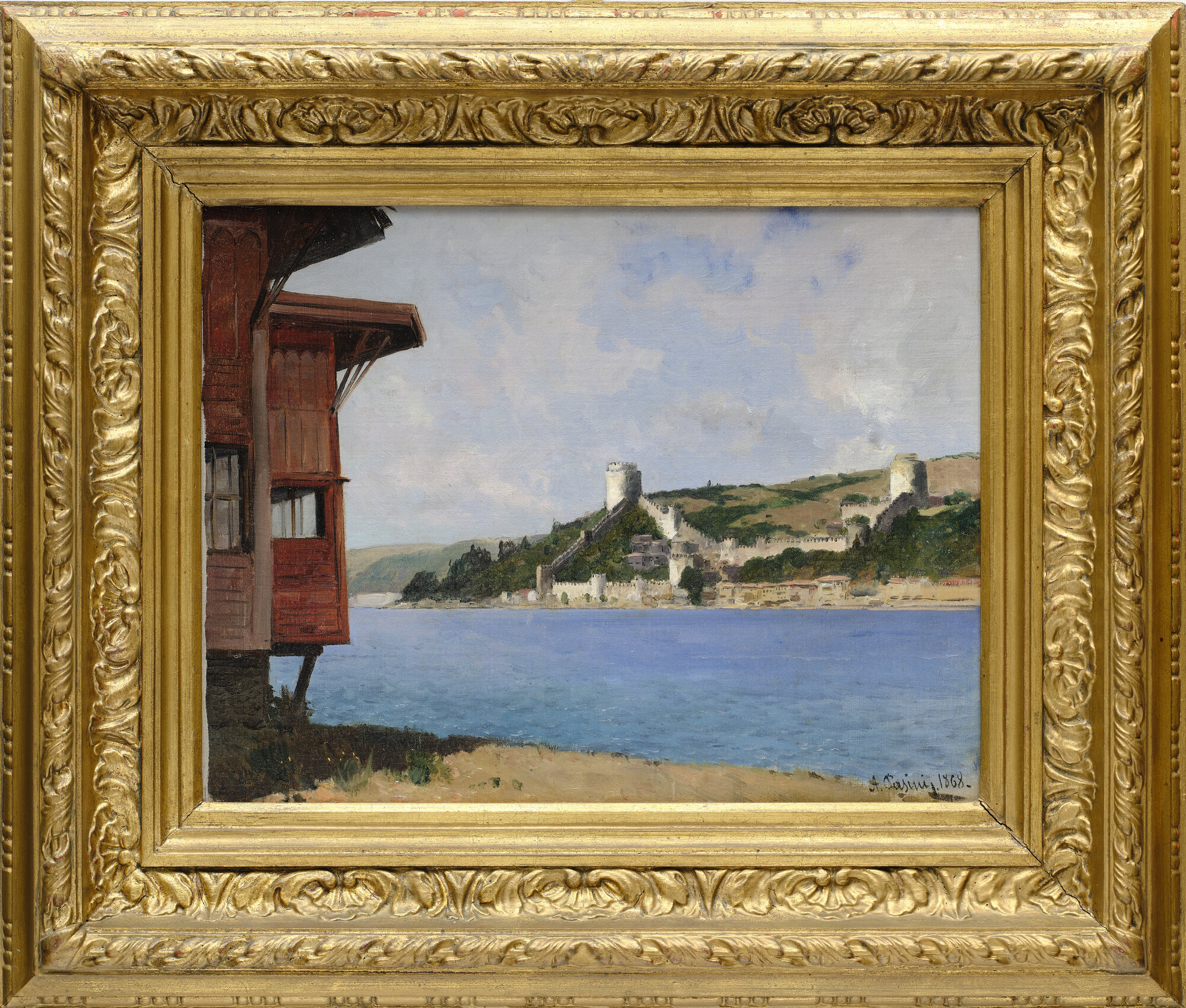 Il castello di Rumelj Hissar sul Bosforo, castello di Rumelj Hissar sul Bosforo (dipinto - olio su tela) di Pasini, Alberto (XIX)