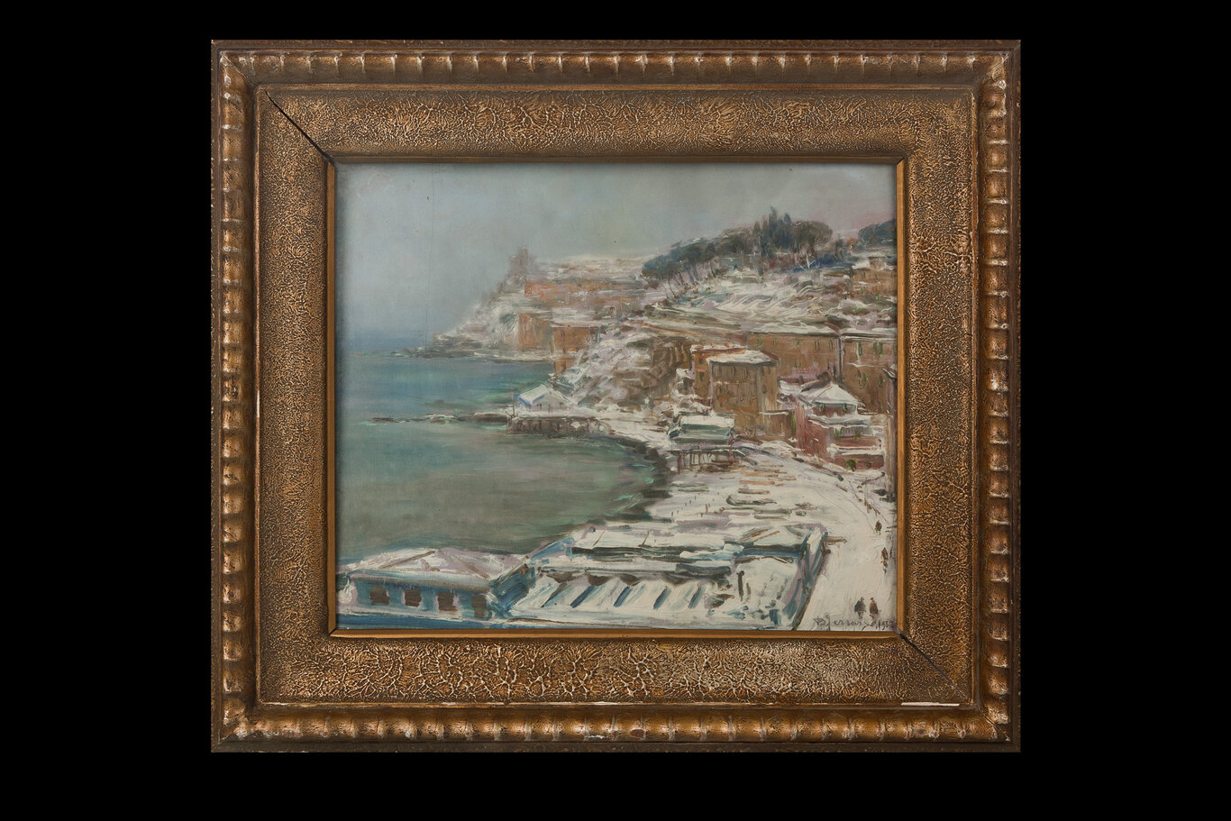 Nevicata a Sturla, neve a Sturla (dipinto) di Ferrari, Berto (XX)