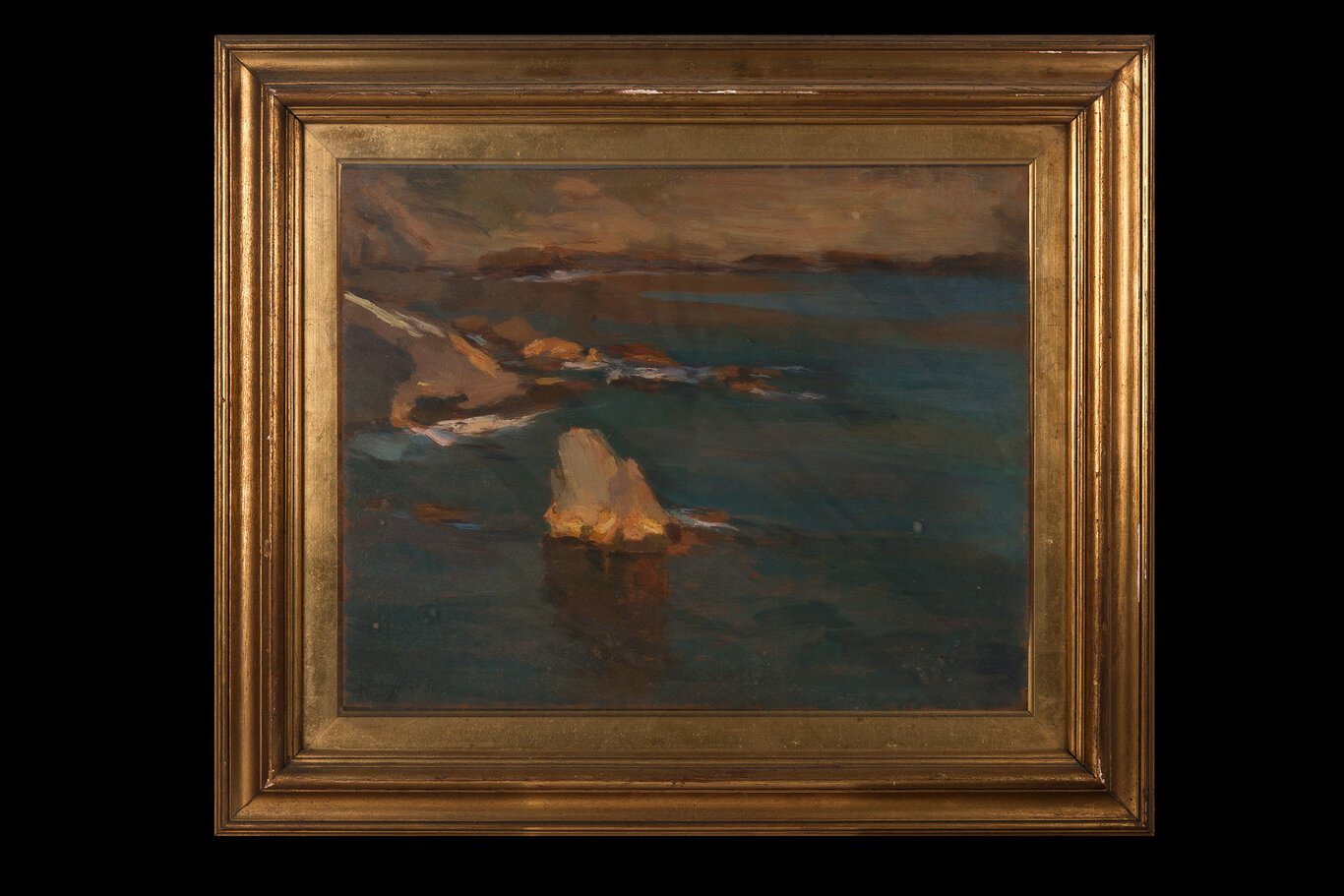 Scogliera a Priaruggia, scogliera (dipinto) di Schiaffino, Antonio (XX)