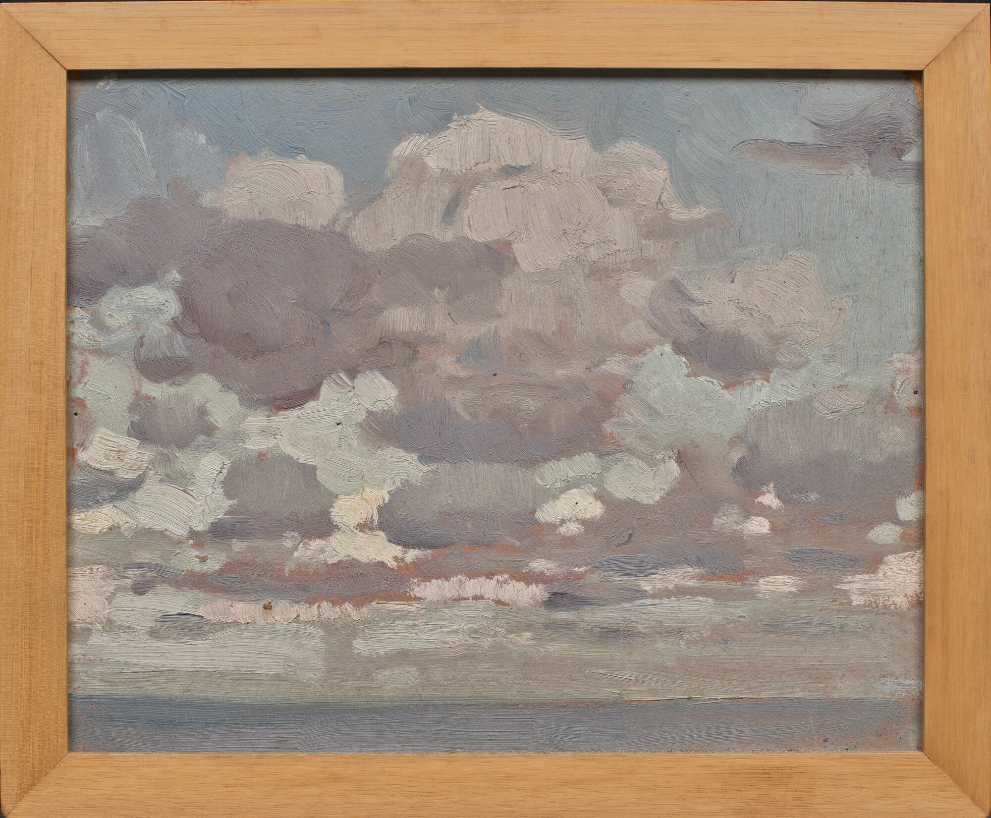 Nubi, nuvole (dipinto - olio su cartone) di Olivari, Eugenio (XX)