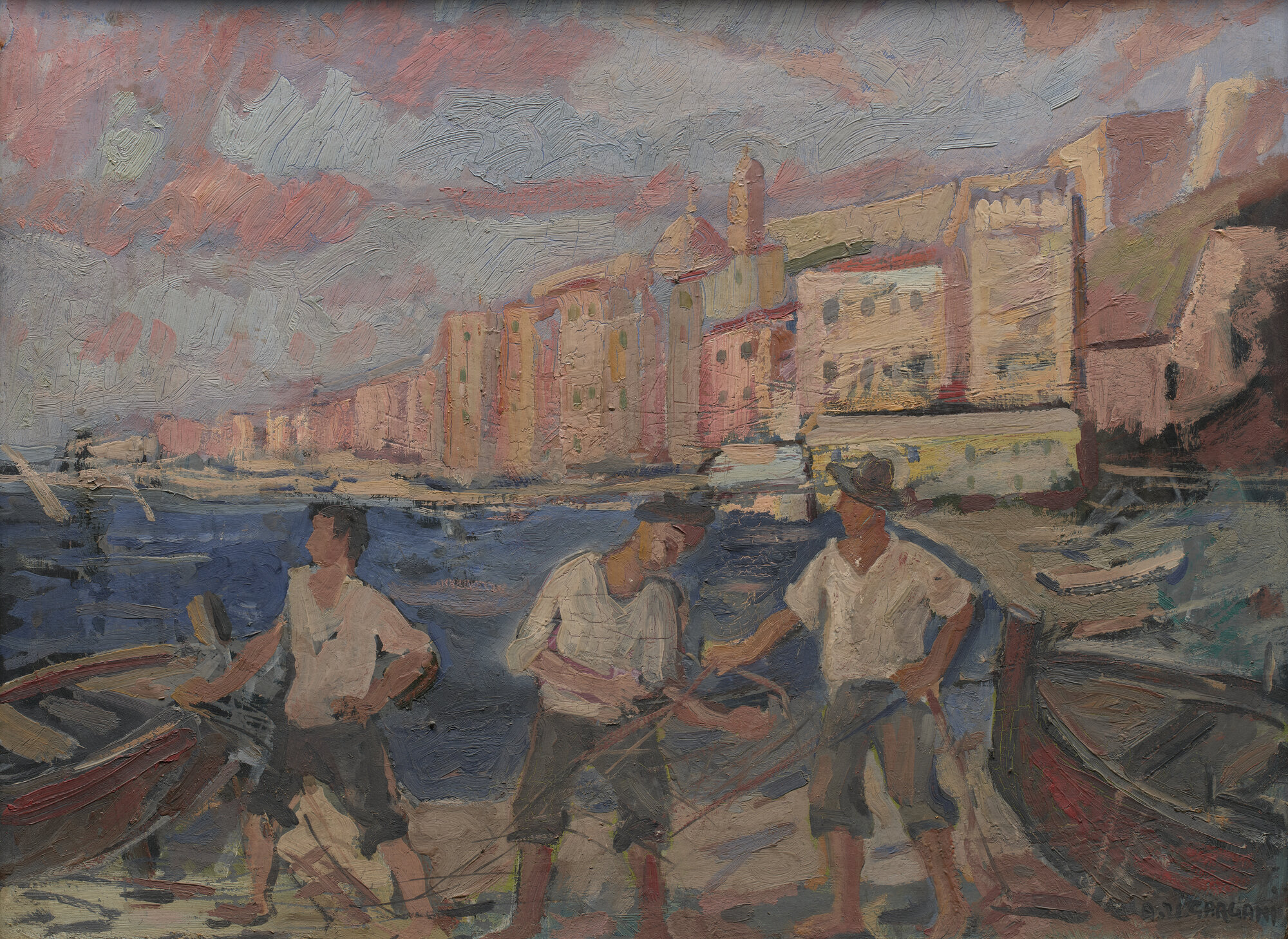 Portovenere, Portovenere (dipinto - olio su cartone) di Gargani, Alfredo Ubaldo (XX)