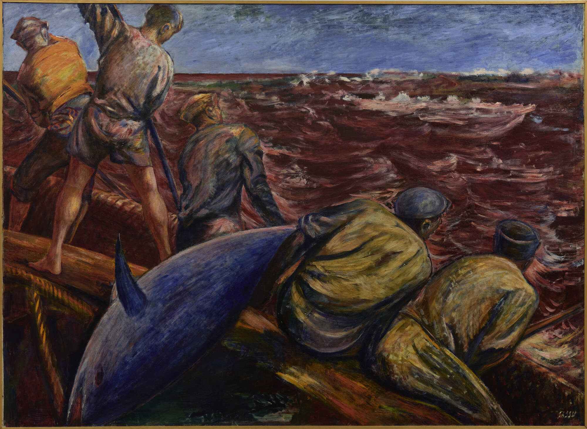 La mattanza, pesca (dipinto) di Sassu, Aligi (attribuito) (XX)