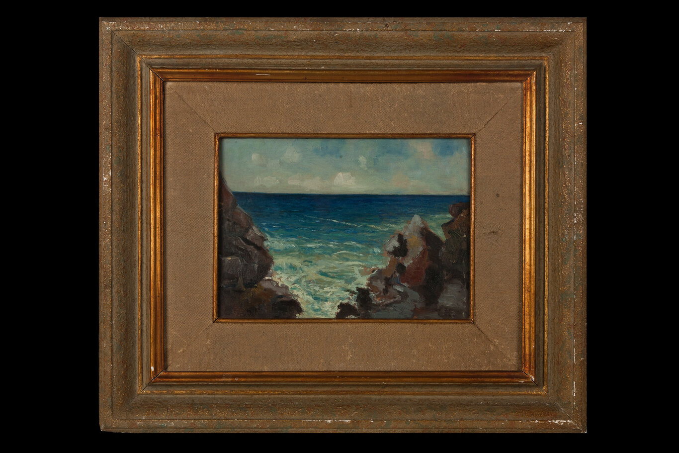 Marina, paesaggio costiero (dipinto) di Barabino, Carlo Alessandro (XX)