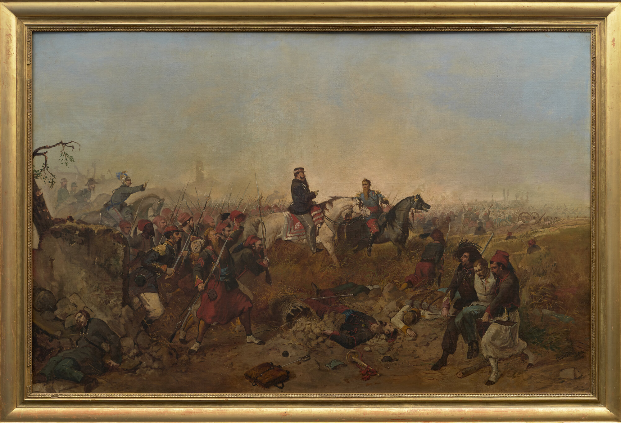 Guerra d'Indipendenza II. La Battaglia di San Martino, scena di battaglia (dipinto) di Comba, Pierre-Paul (XIX)